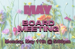 colorful wildflowers advertising May's Board Meeting